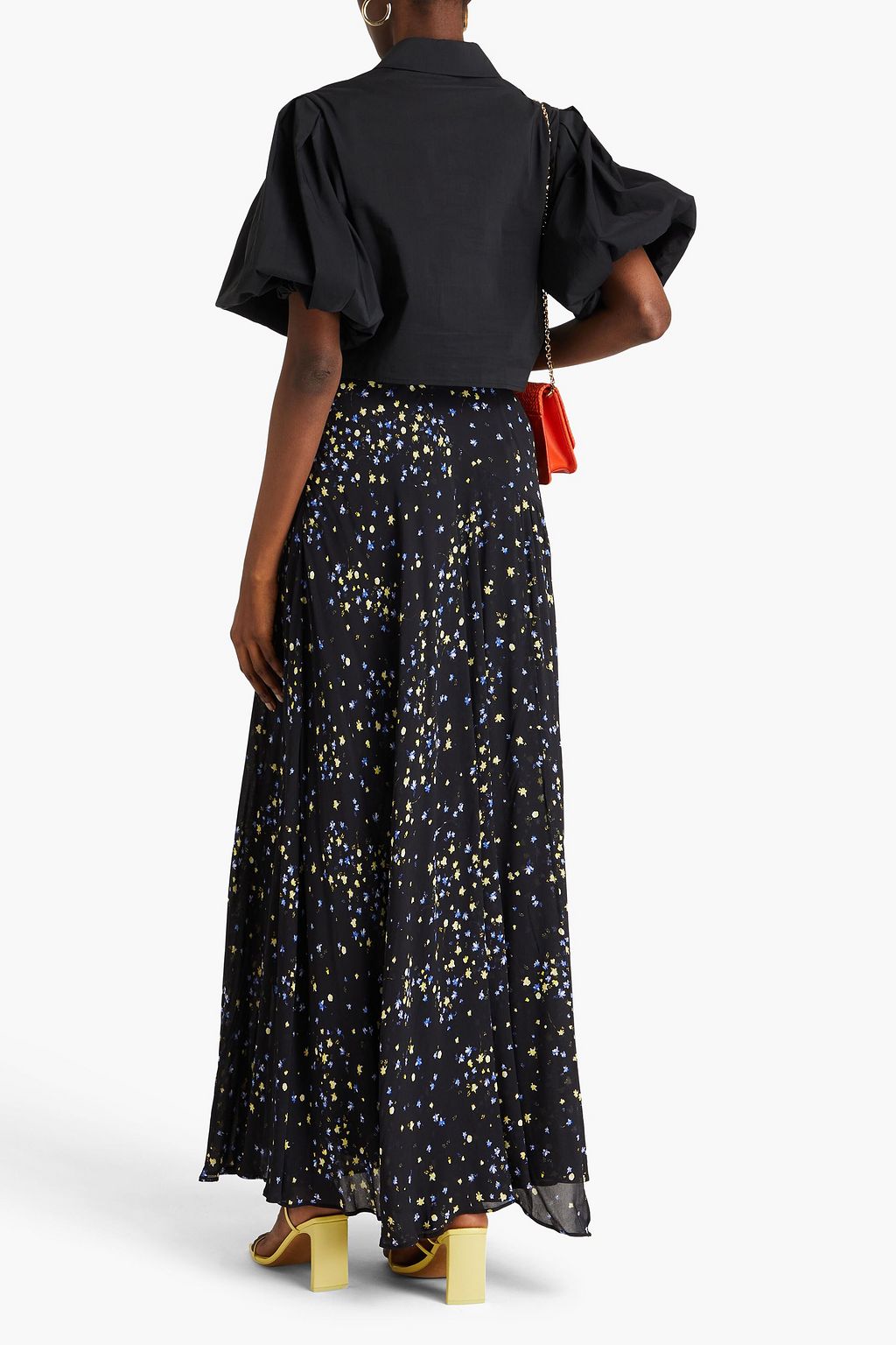 AJE. Aislinn floral-print georgette maxi skirt