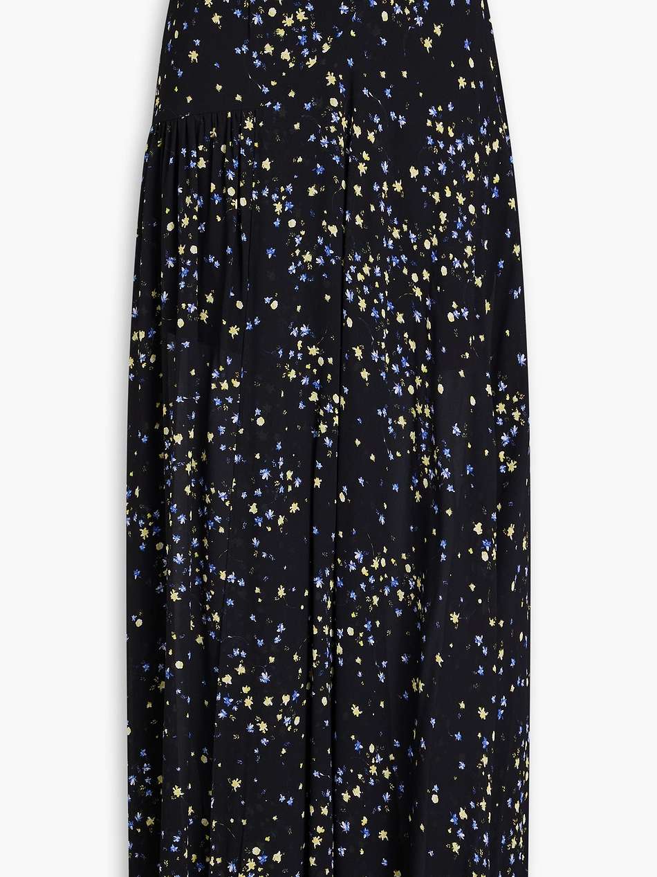 aislinn floral-print georgette maxi skirt