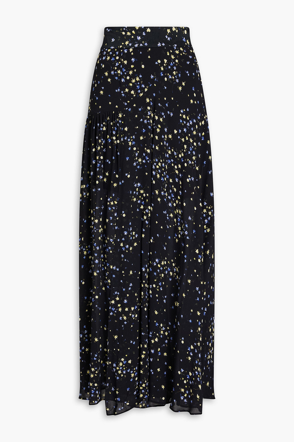 Aje Aislinn Floral-print Georgette Maxi Skirt In Black