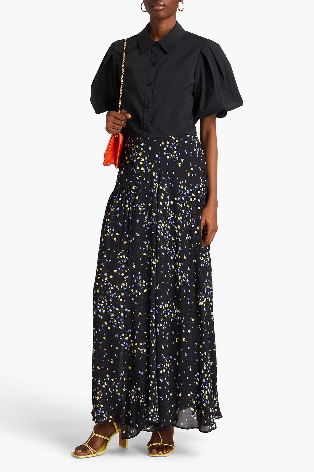 AJE. Aislinn floral-print georgette maxi skirt