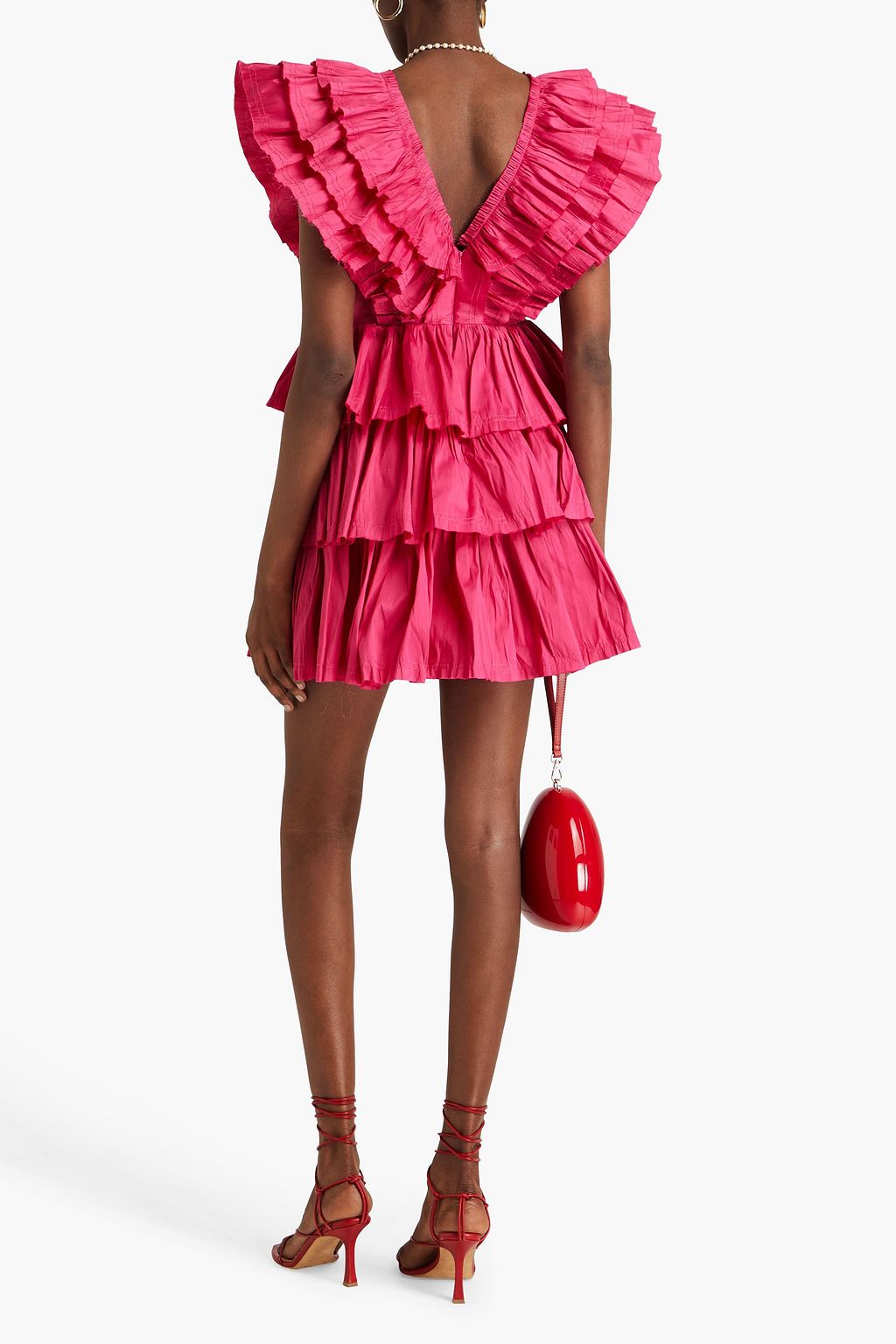 AJE. Rhythmic ruffled cotton-poplin mini dress