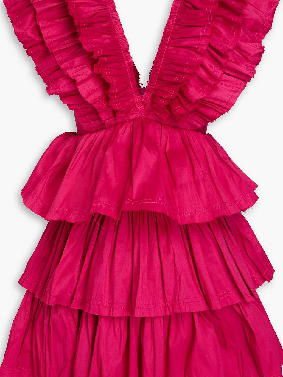 rhythmic tiered taffeta mini dress