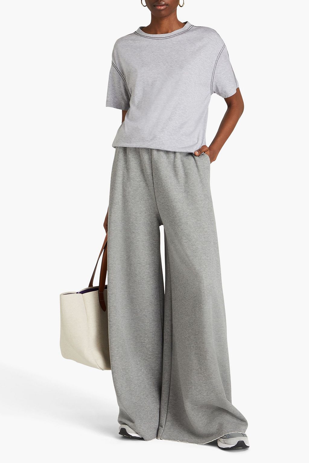 BRUNELLO CUCINELLI 비즈 장식 코튼 저지 티셔츠
