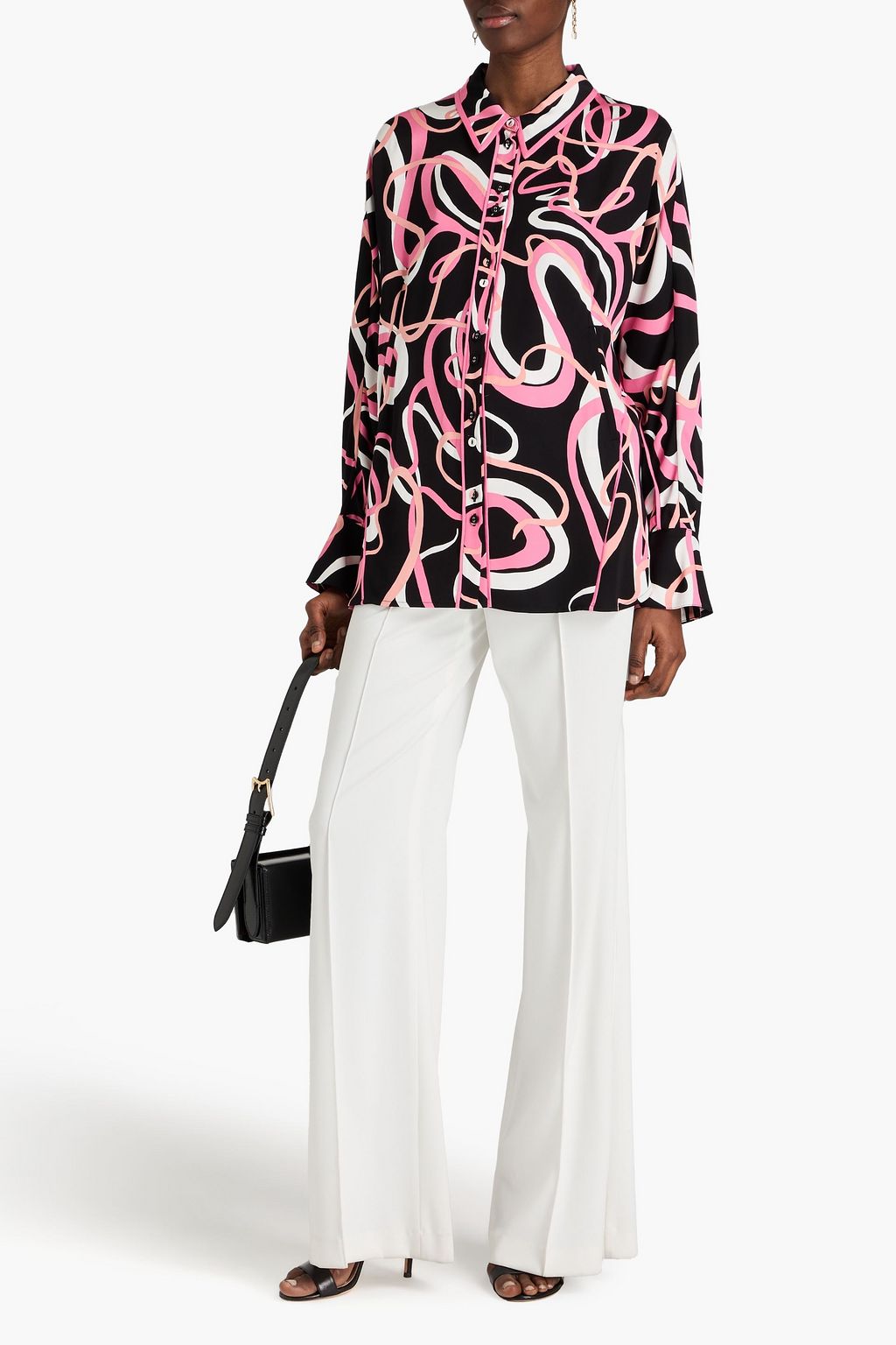 DIANE VON FURSTENBERG قميص "آلونا" من الكريب المزين بطبعات