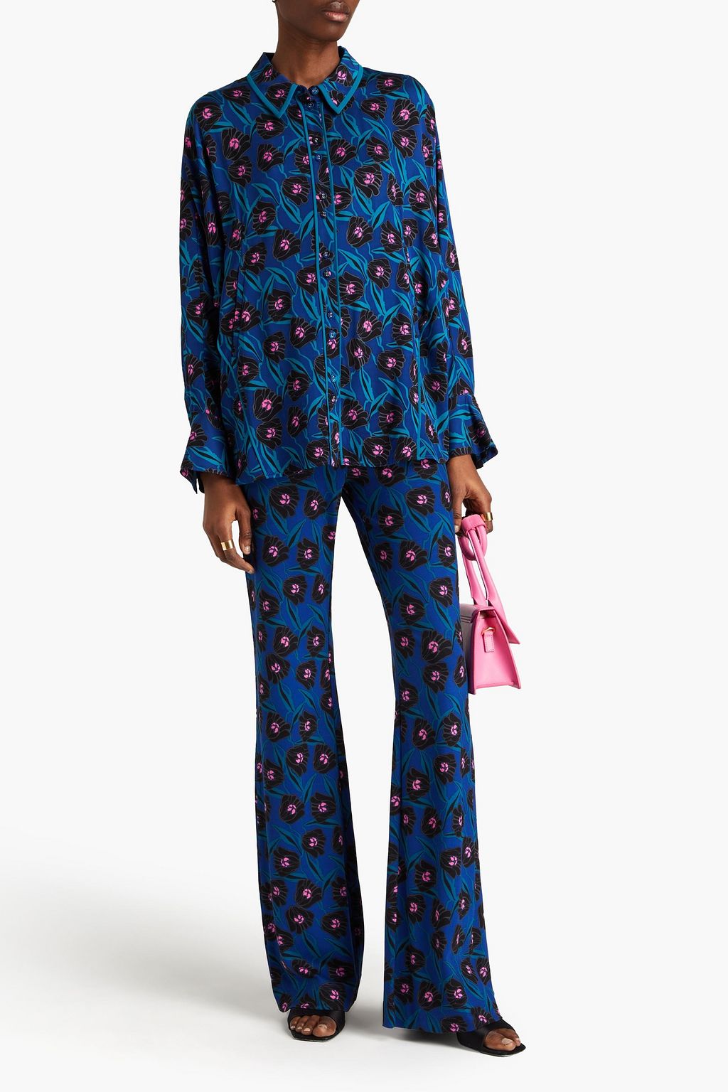 DIANE VON FURSTENBERG قميص "آلونا" من الكريب المزين بطبعات