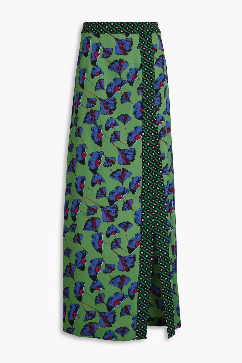Diane von Furstenberg - Printed crepe maxi skirt - Green - US 2
