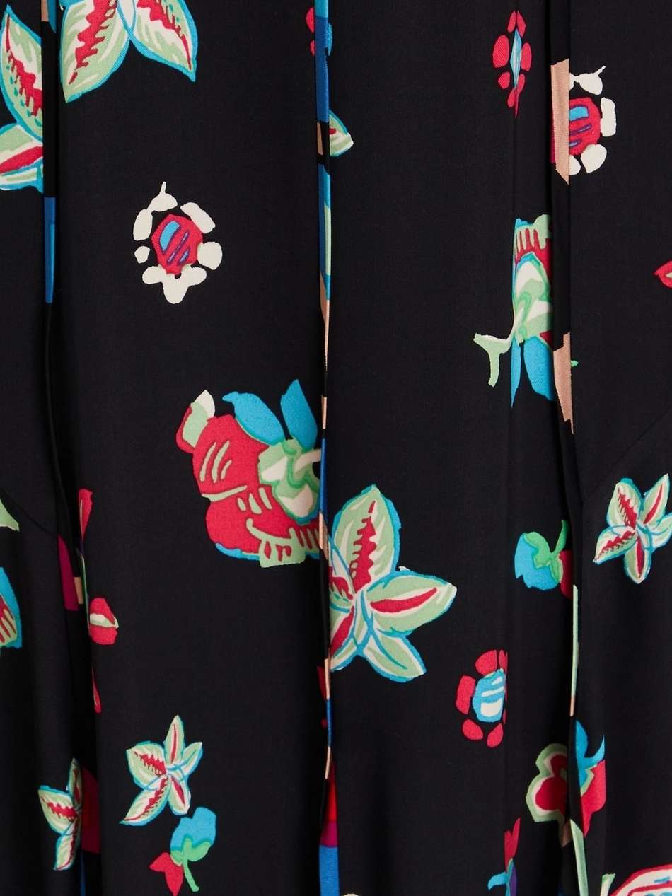 elliot floral-print chiffon-paneled satin maxi dress