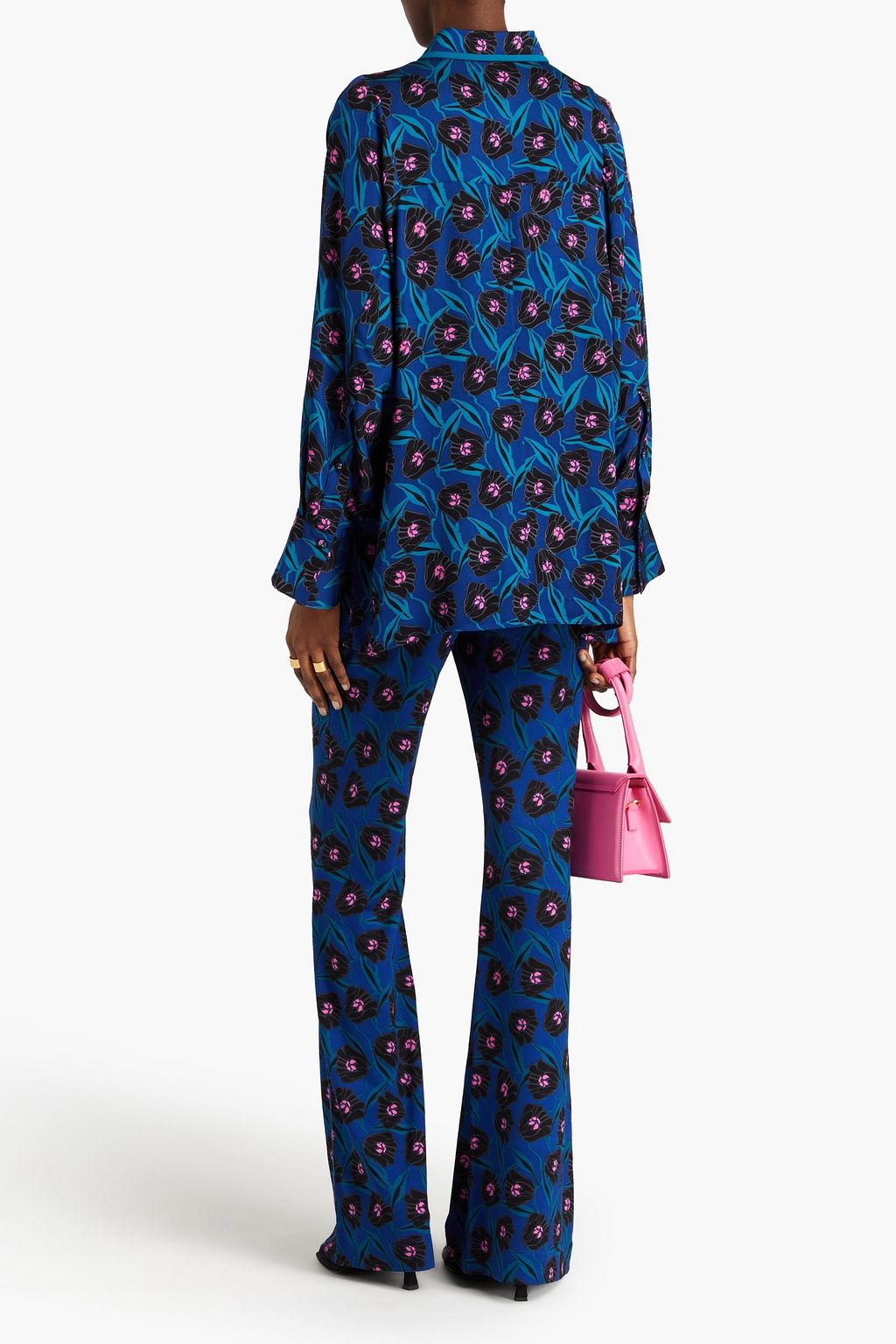 DIANE VON FURSTENBERG ジャージー フレアパンツ フローラルプリント