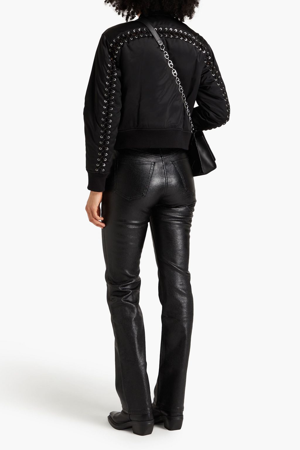 ALEXANDER WANG جينز بأرجل ضيقة مصنوع من الدنيم المطلي