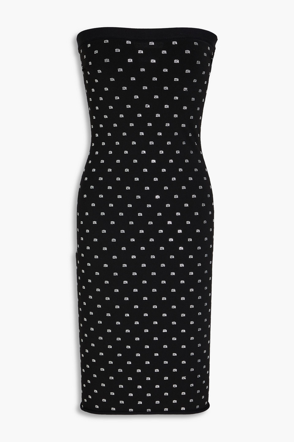 Strapless crystal-embellished stretch-jersey dress