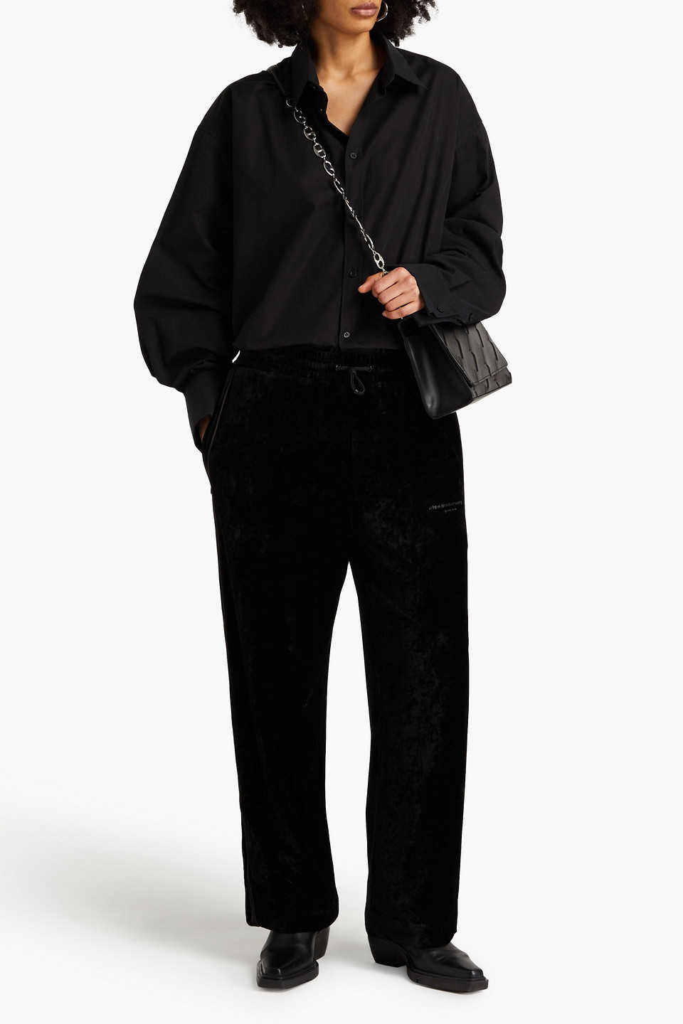  Alexander Wang - Printed Velour Track Pants - Black - Xxs 