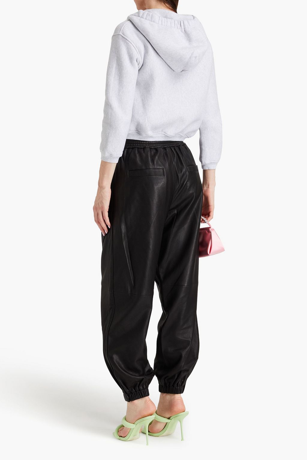 ALEXANDER WANG 엠보싱 가죽 트랙 팬츠