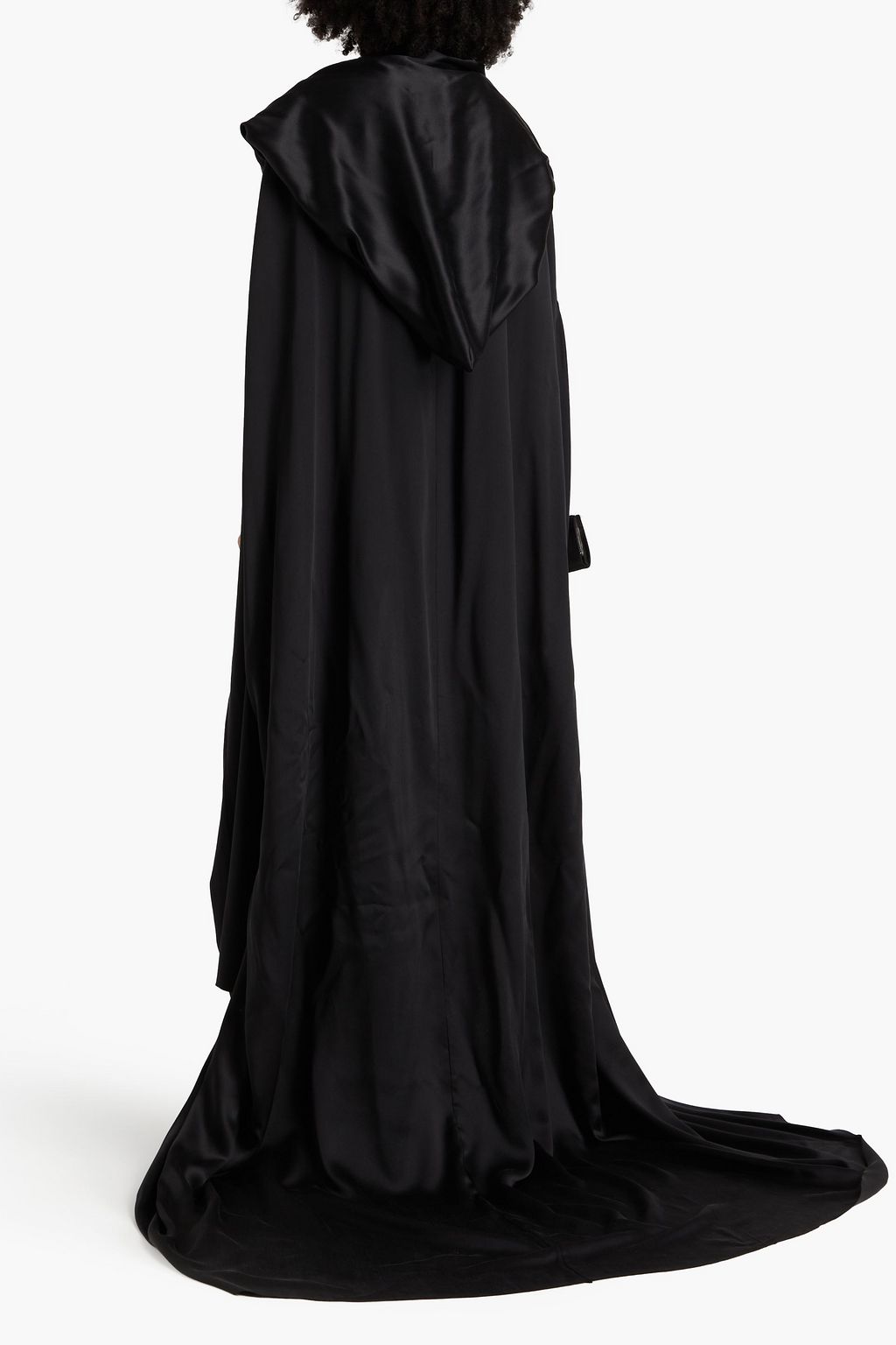 RICK OWENS Cape aus Seidensatin mit Kapuze und Cut-outs