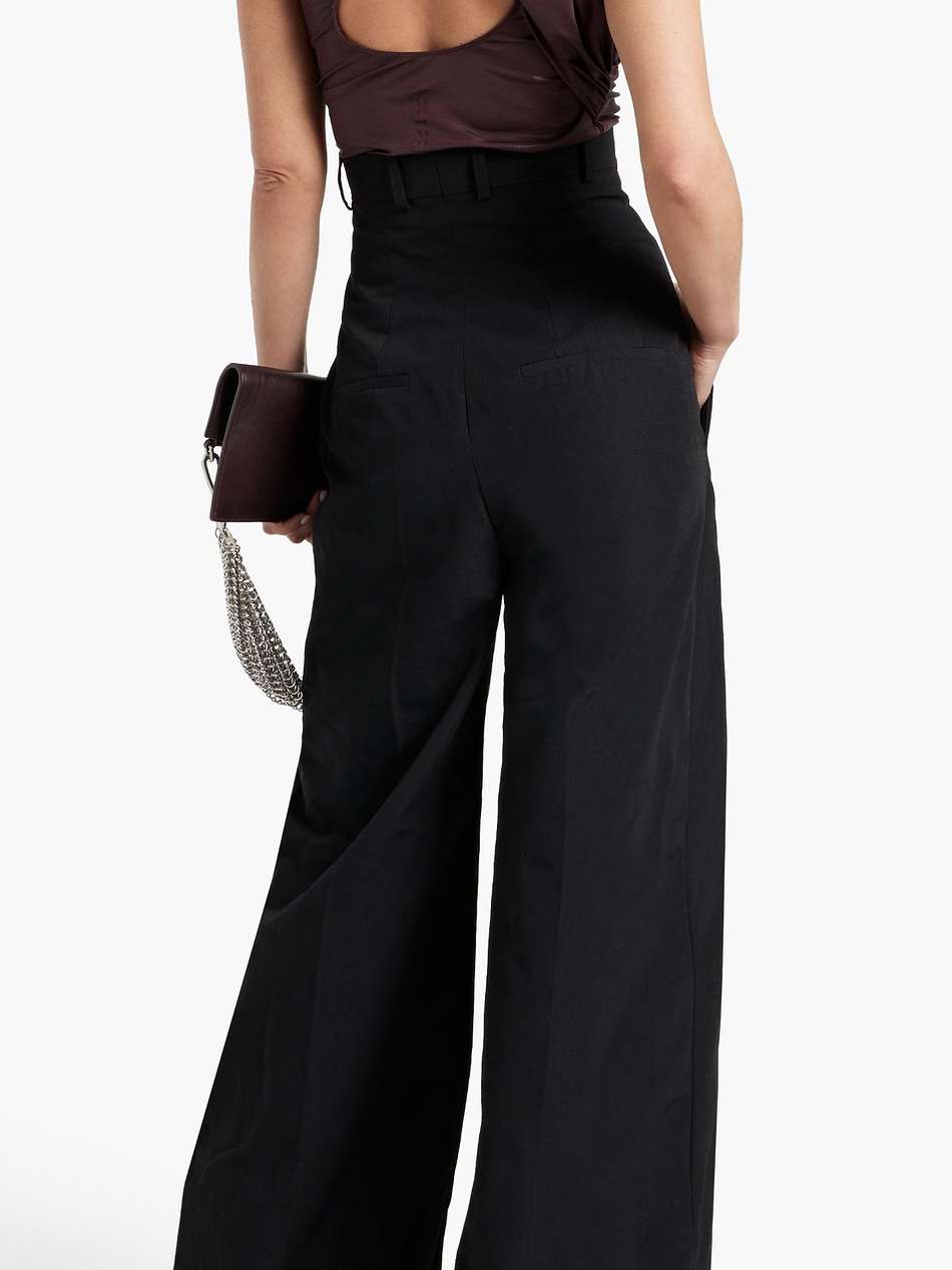 twill wide-leg pants