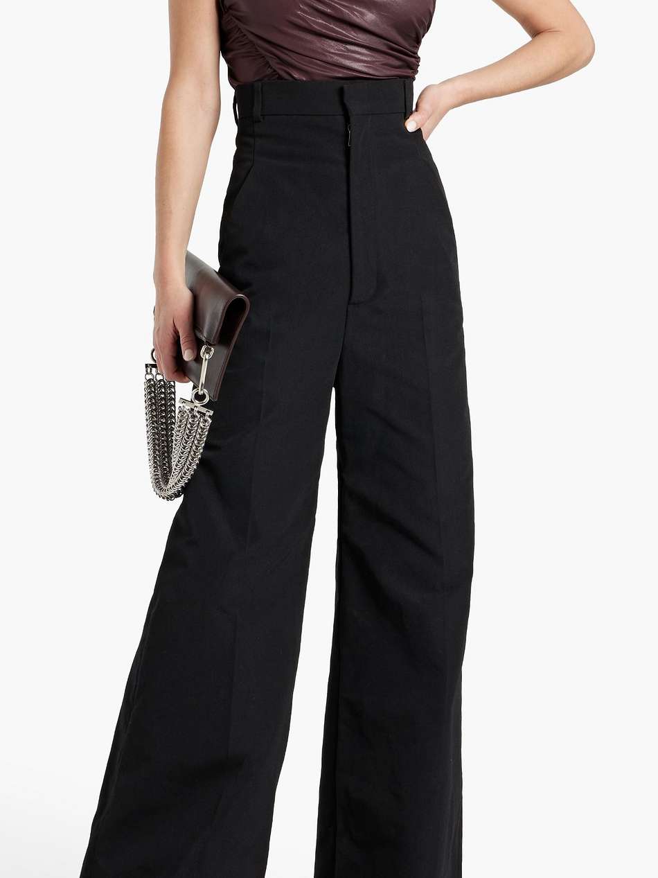 twill wide-leg pants