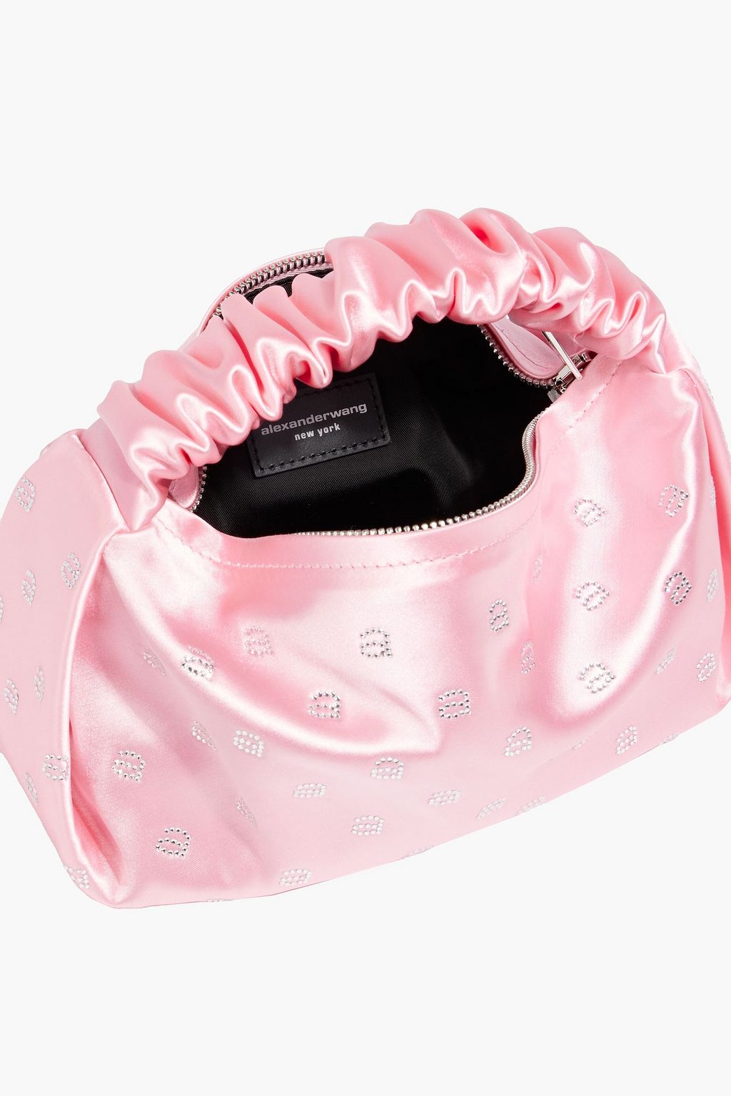 ALEXANDER WANG Scrunchie crystal-embellished satin tote