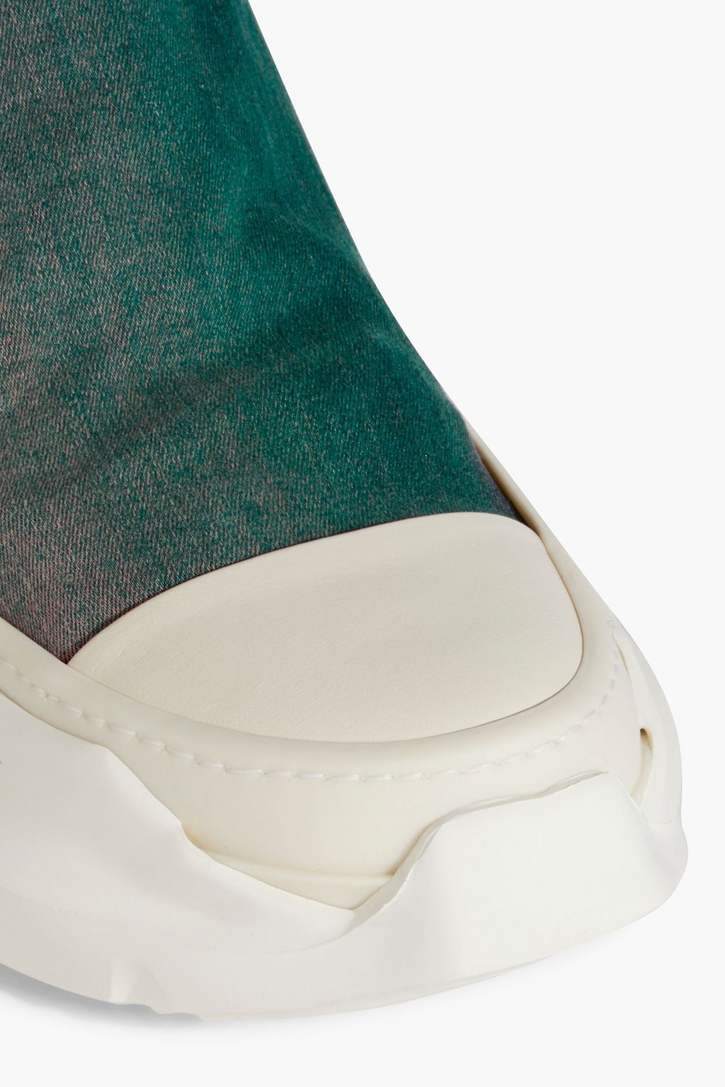 RICK OWENS Iridescent leather-blend over-the-knee boots