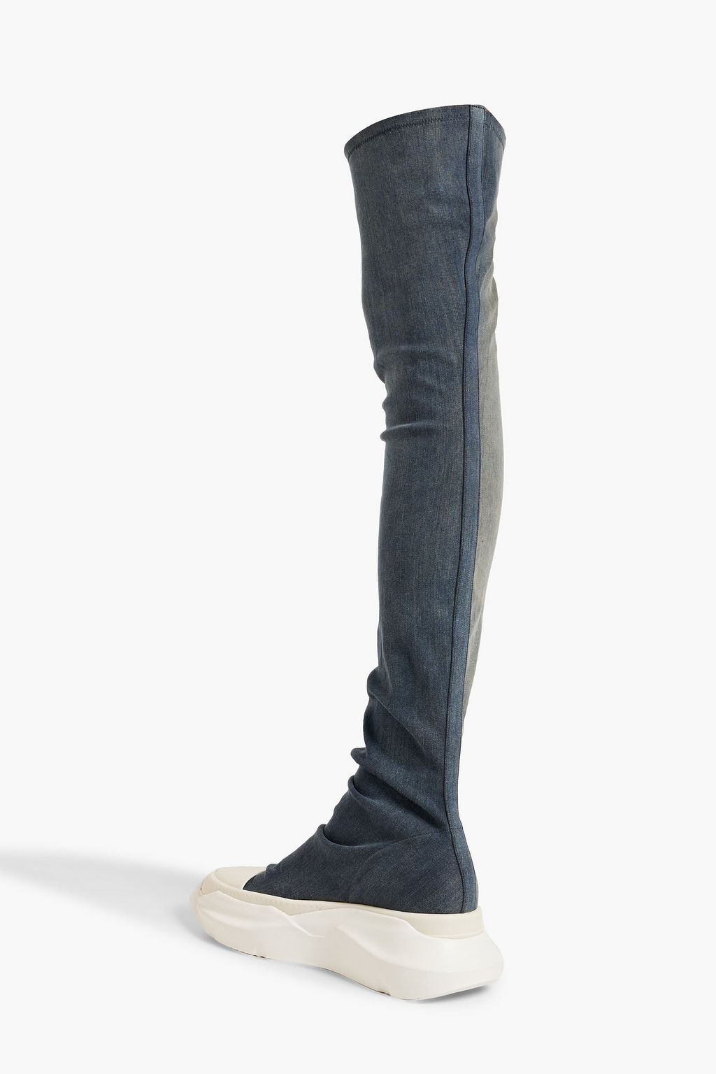 DRKSHDW BY RICK OWENS Abstract over-the-knee denim platform boots