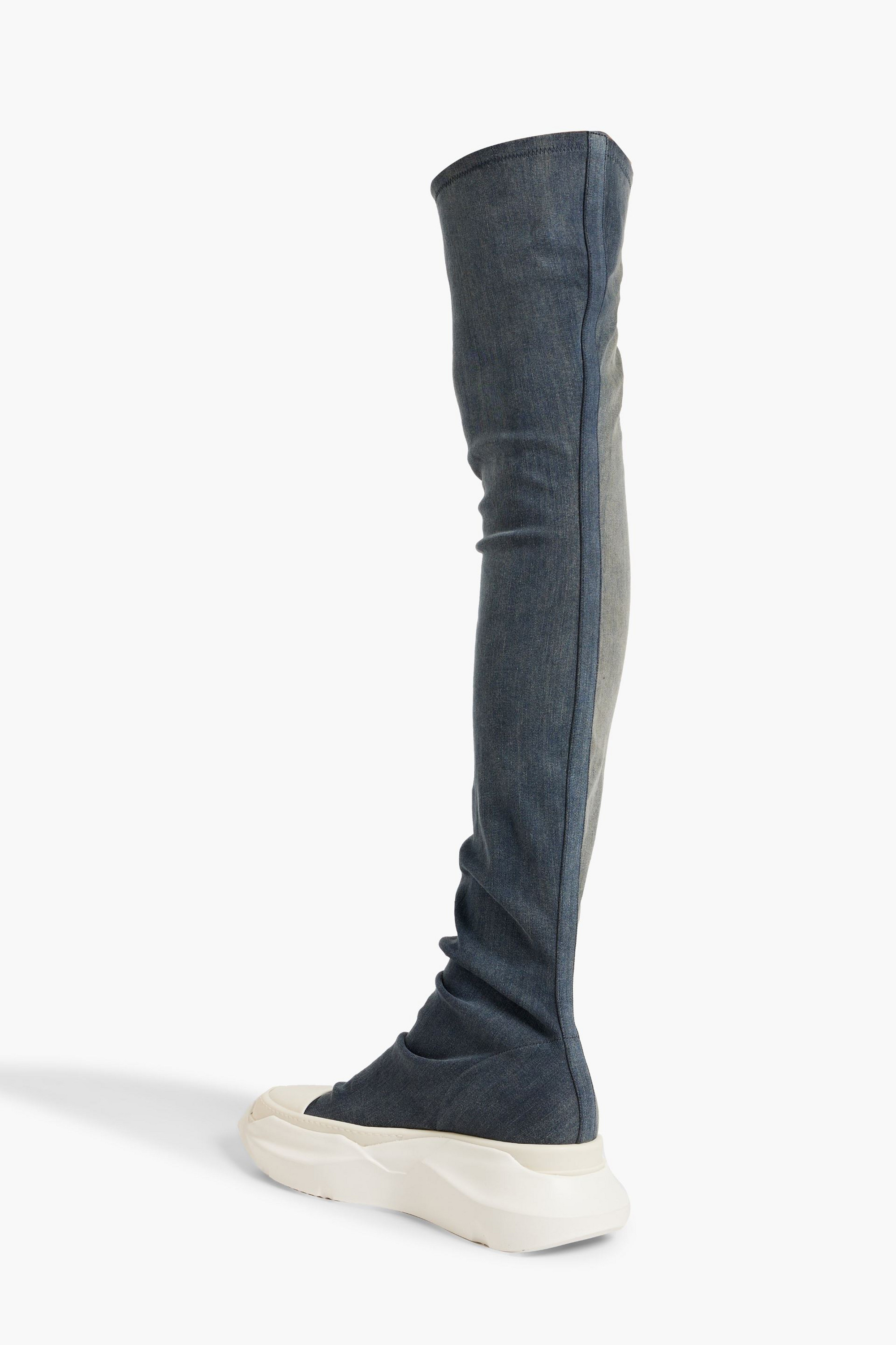 DRKSHDW BY RICK OWENS Abstract over-the-knee denim platform boots