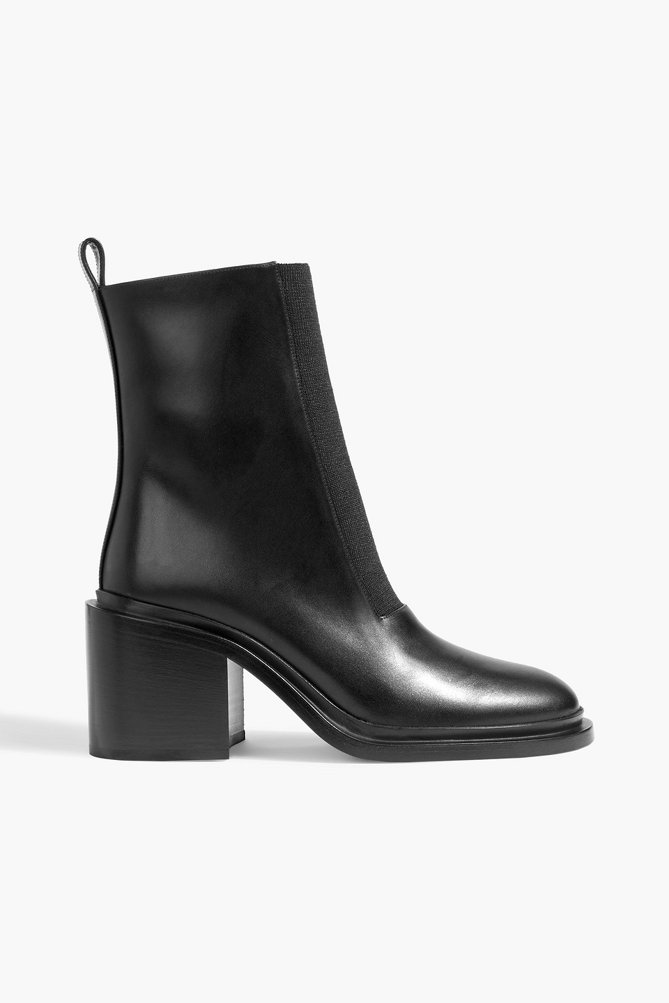 Jil Sander Leather Ankle Boots In Black