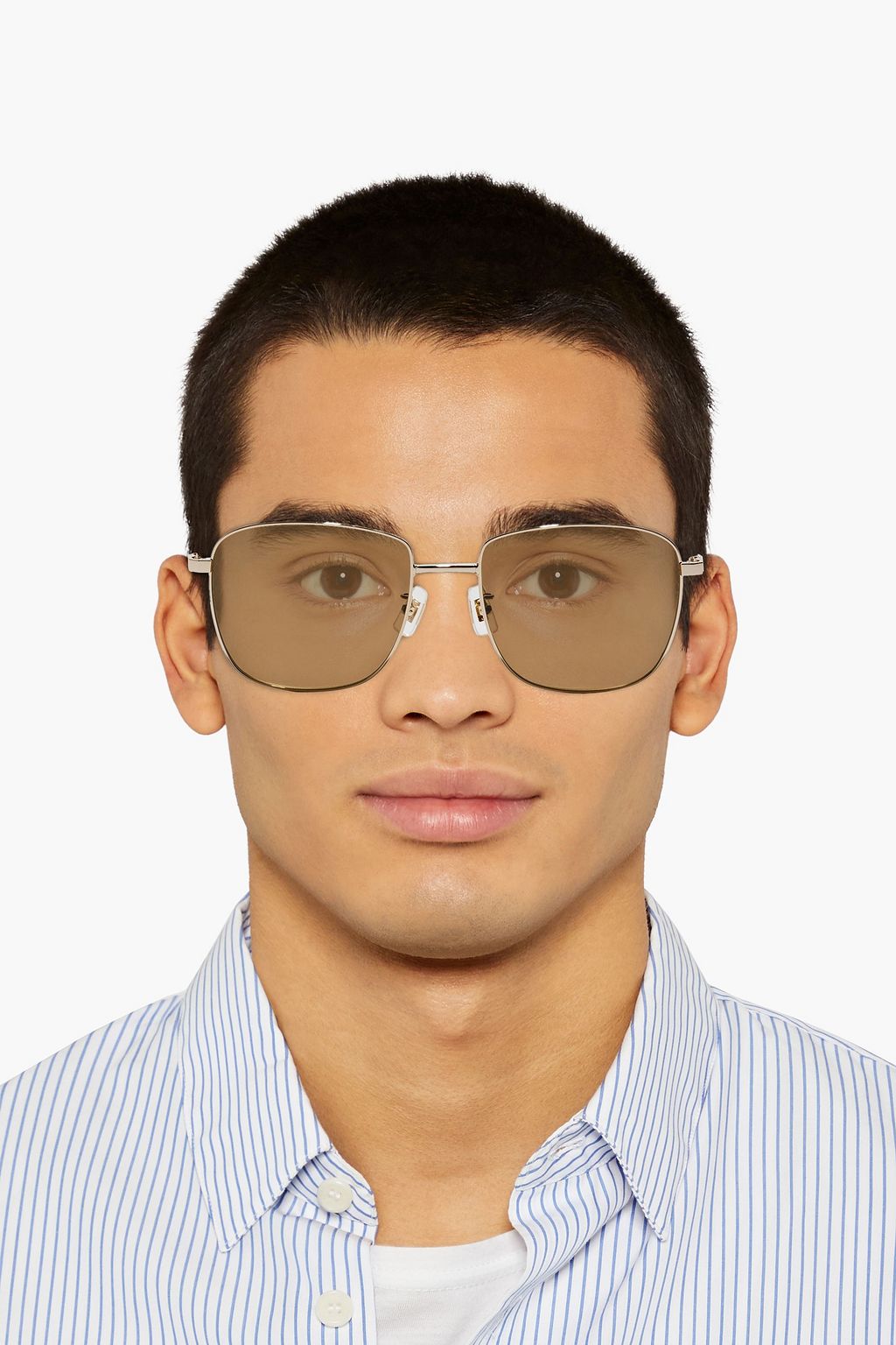 DUNHILL Aviator-style gold-tone metal sunglasses