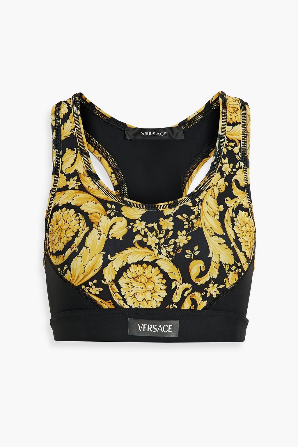 VERSACE Printed stretch sports bra