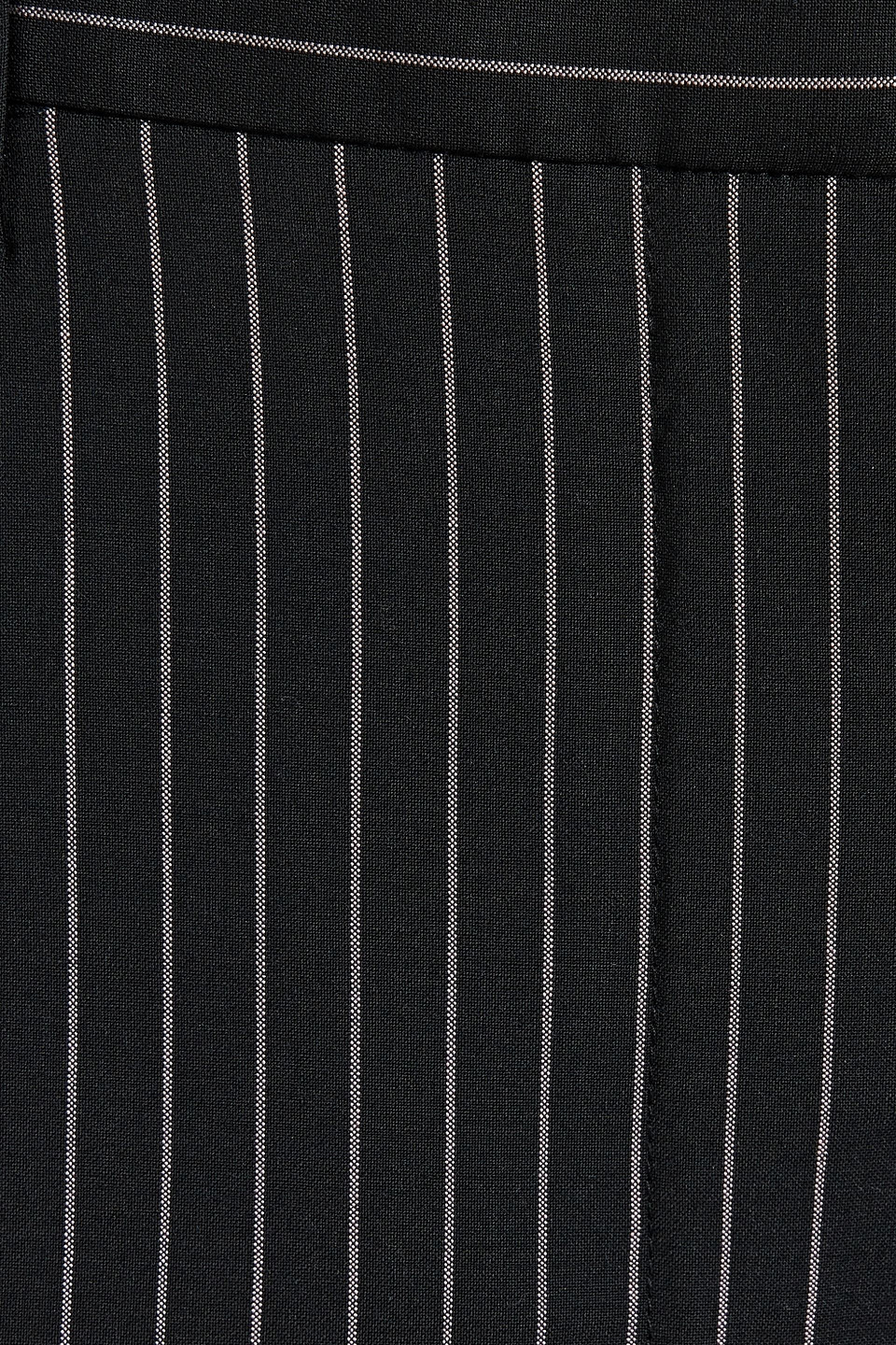 Versace Pinstriped Wool-blend Twill Wide-leg Pants In Black