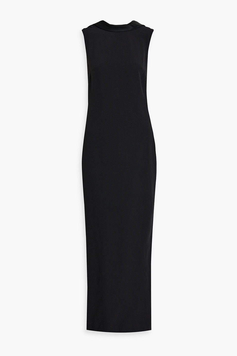 Versace Open-back Draped Crepe Gown In Black