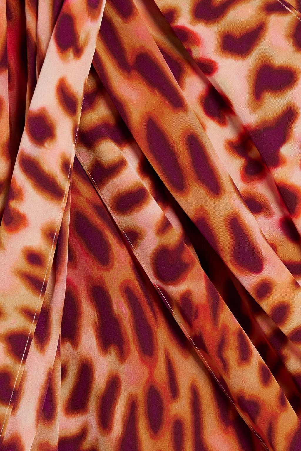 STELLA MCCARTNEY Asymmetric leopard-print silk-chiffon halterneck top