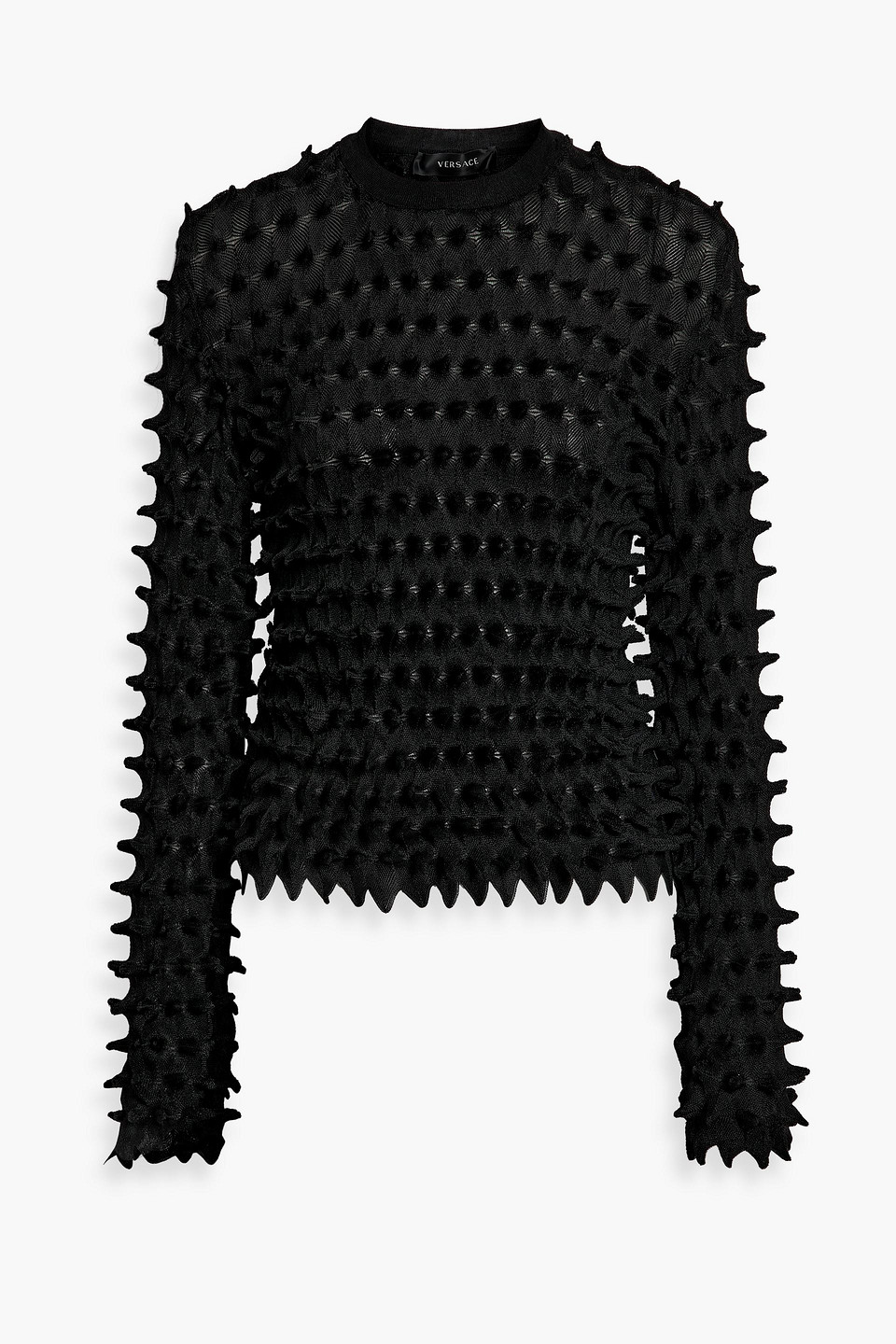 Versace Cloqué Sweater In Black