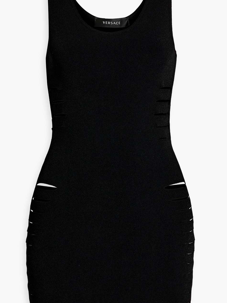 cutout stretch-knit mini dress