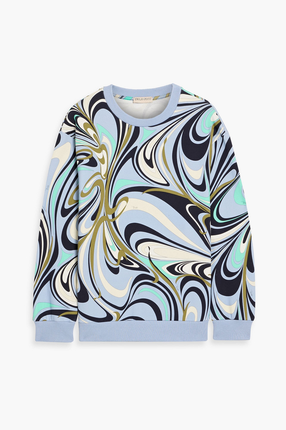 Pucci Printed French Cotton-terry Sweatshirt In Blue