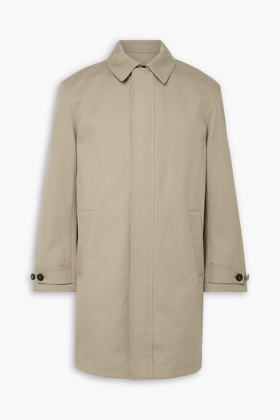yves salomon - leather-trimmed double-faced cotton-twill coat - neutral - it 54