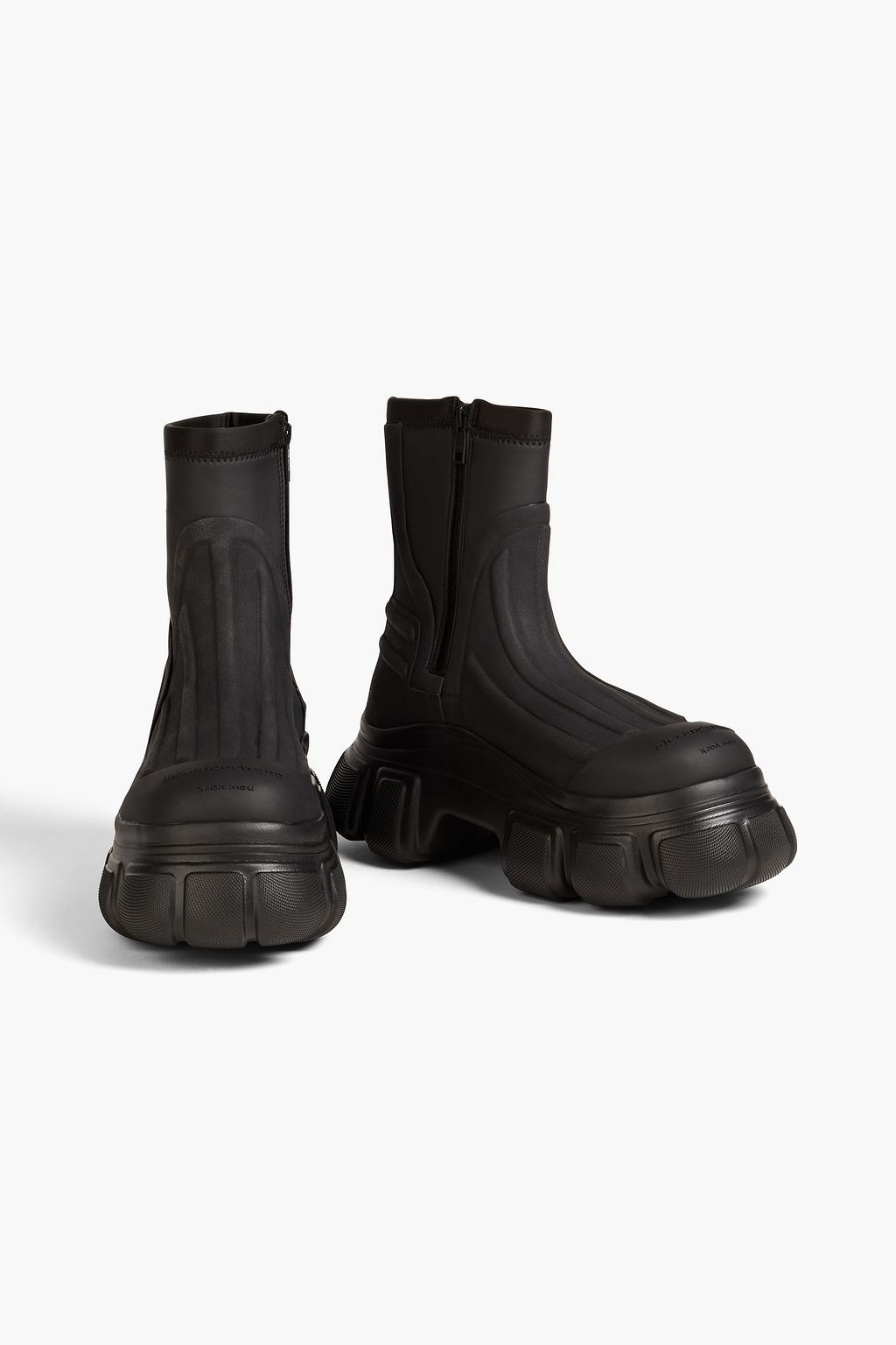 ALEXANDER WANG Storm rubber-trimmed neoprene ankle boots