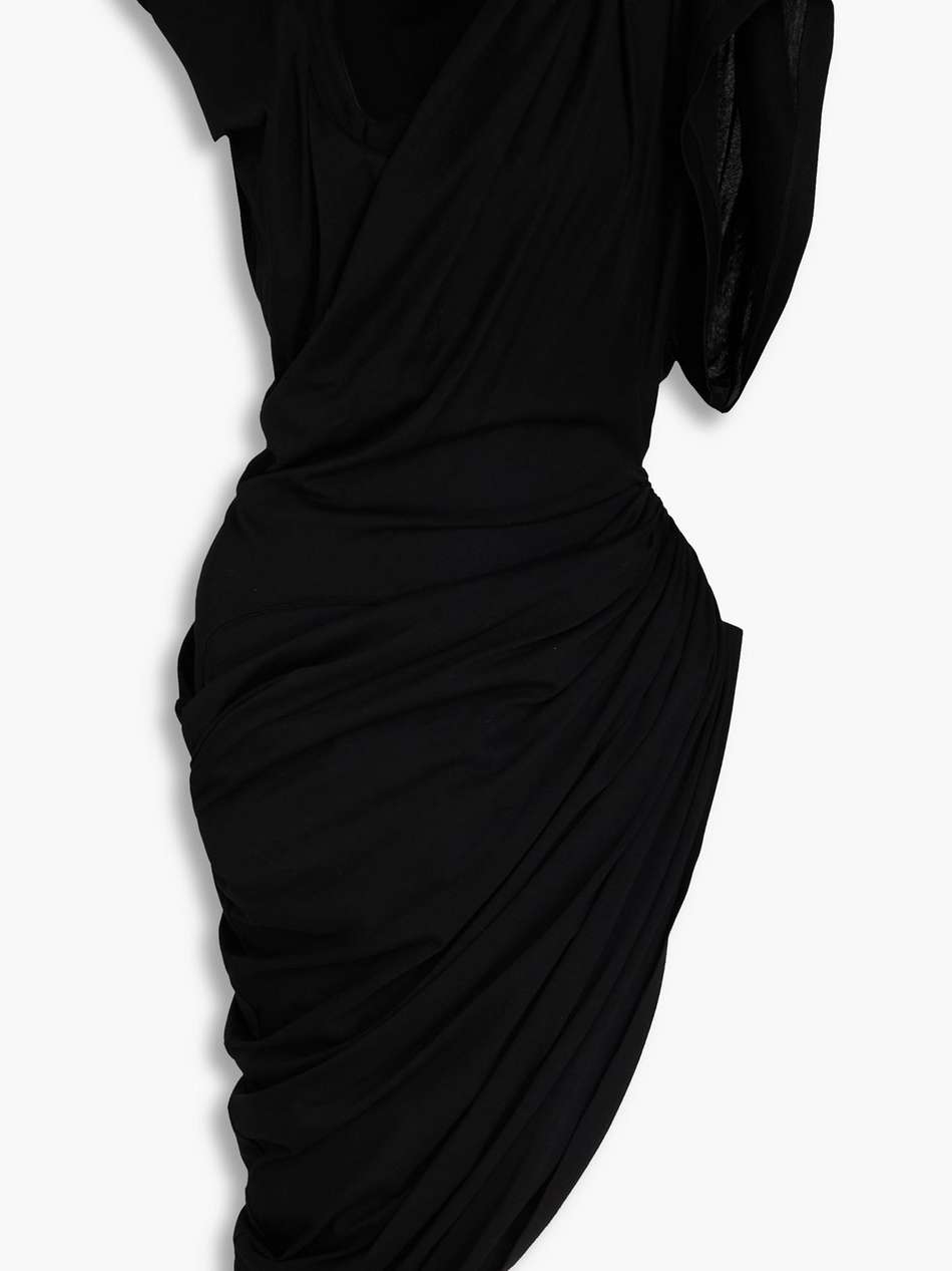 asymmetric draped cotton-jersey dress