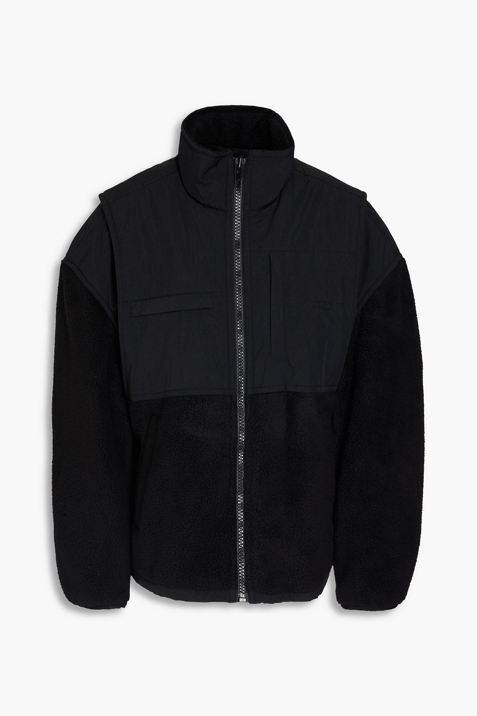 Alexander Wang Shell And Fleece Jacket In Black