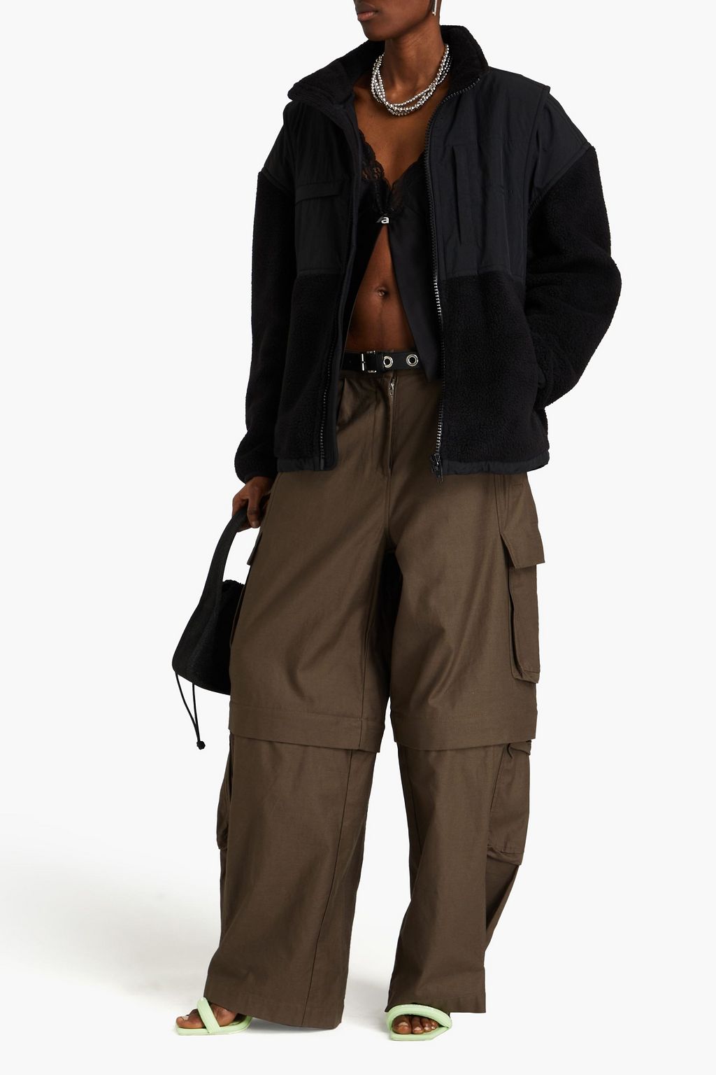 ALEXANDER WANG Shell and fleece jacket