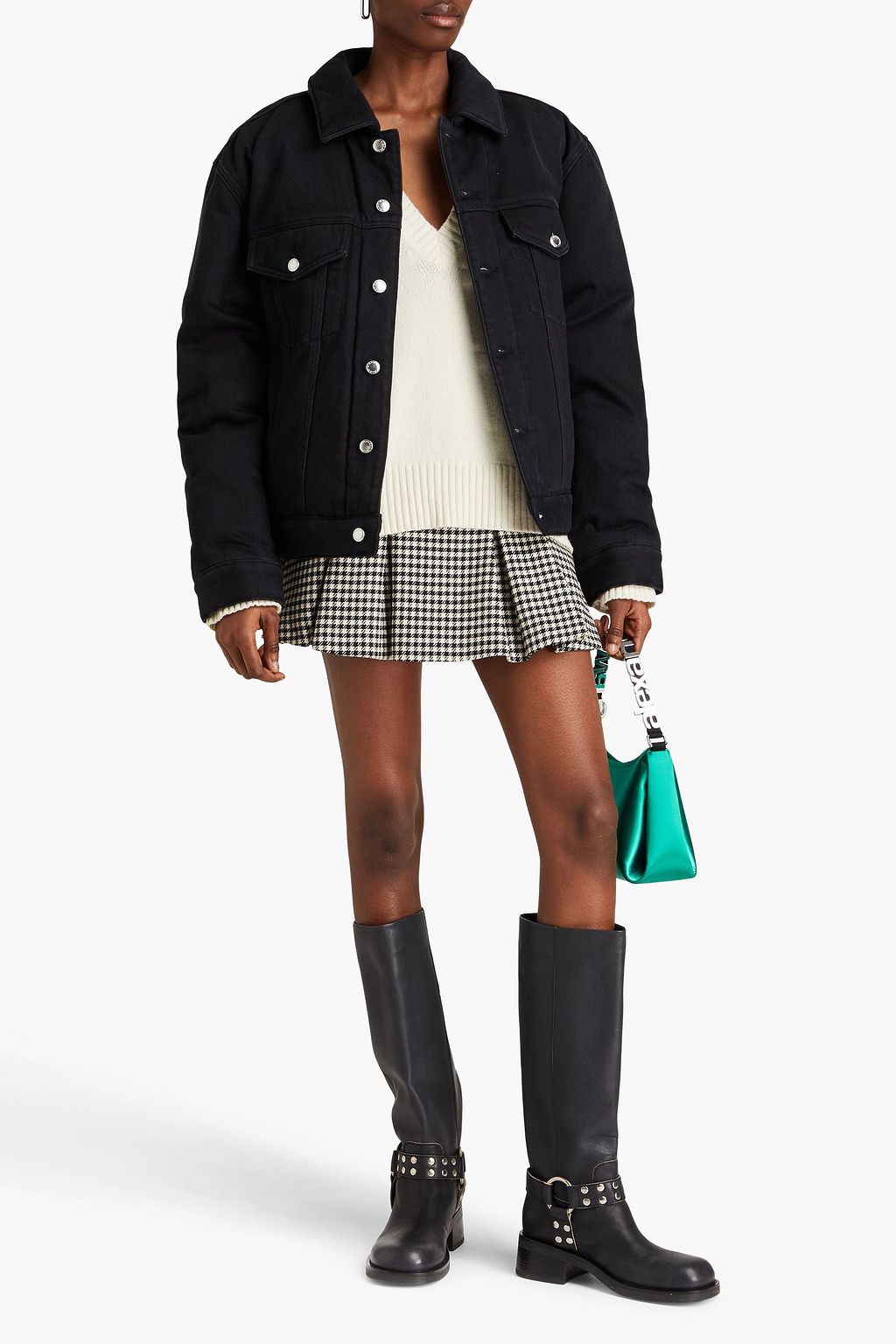 ALEXANDER WANG جاكت من الدنيم مبطّن
