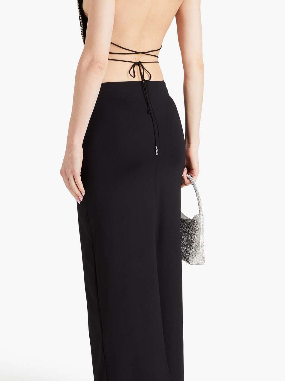 crystal-embellished velvet halterneck top