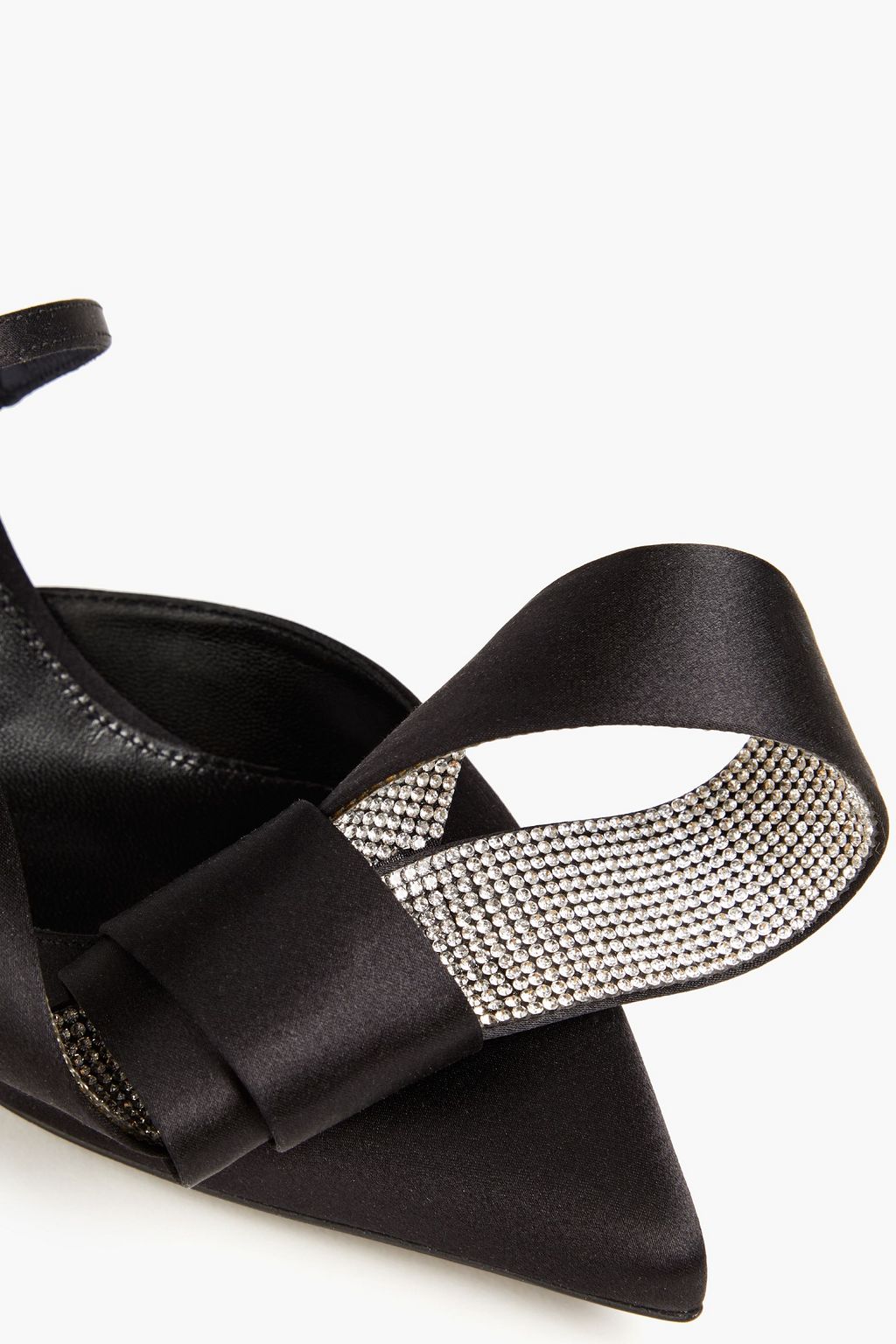 AREA X SERGIO ROSSI Marquise embellished satin mules