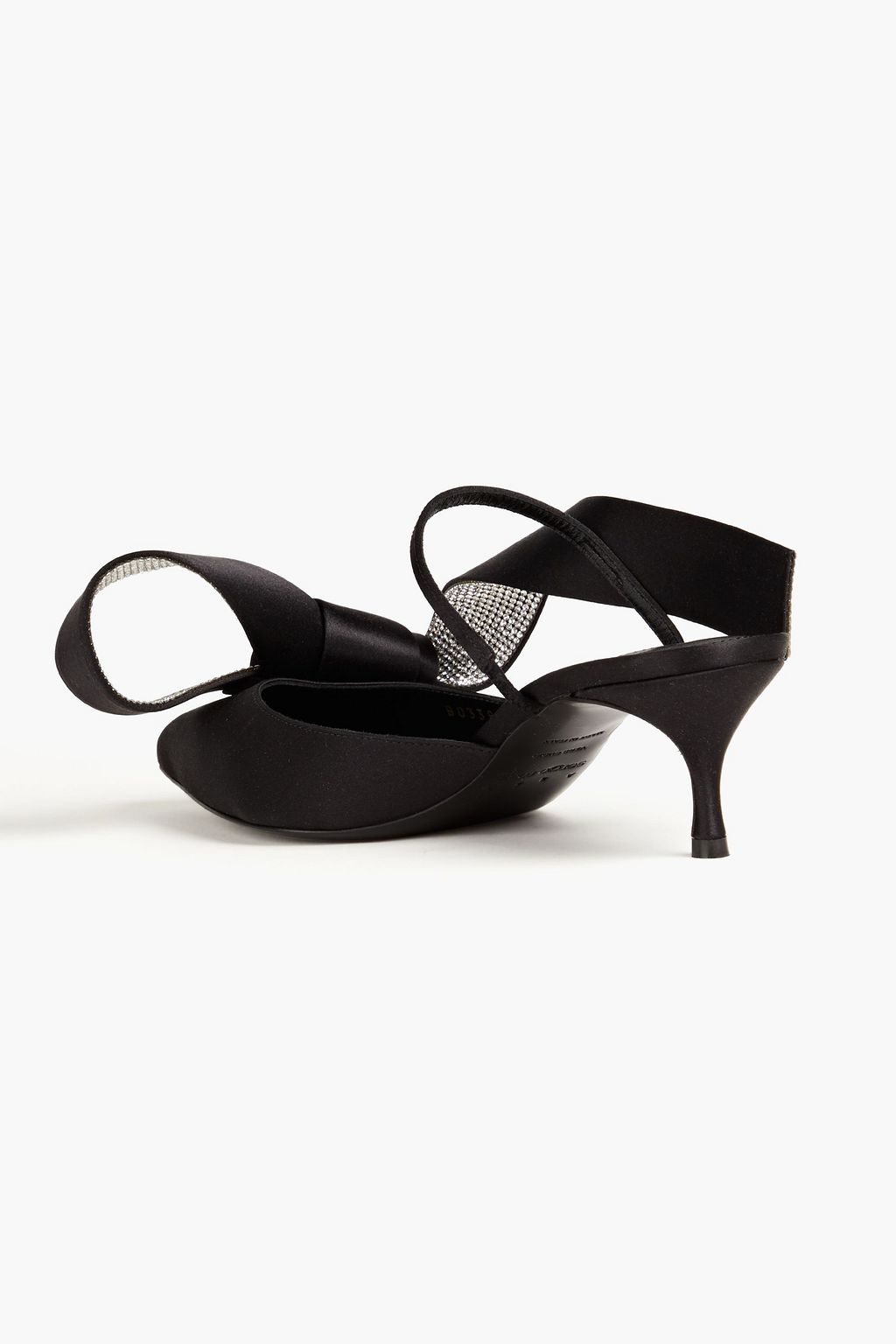 AREA X SERGIO ROSSI Marquise embellished satin mules