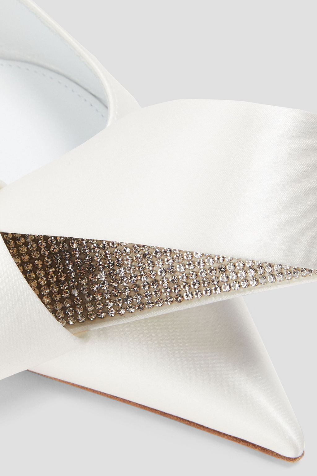 AREA X SERGIO ROSSI Marquise embellished satin point-toe flats
