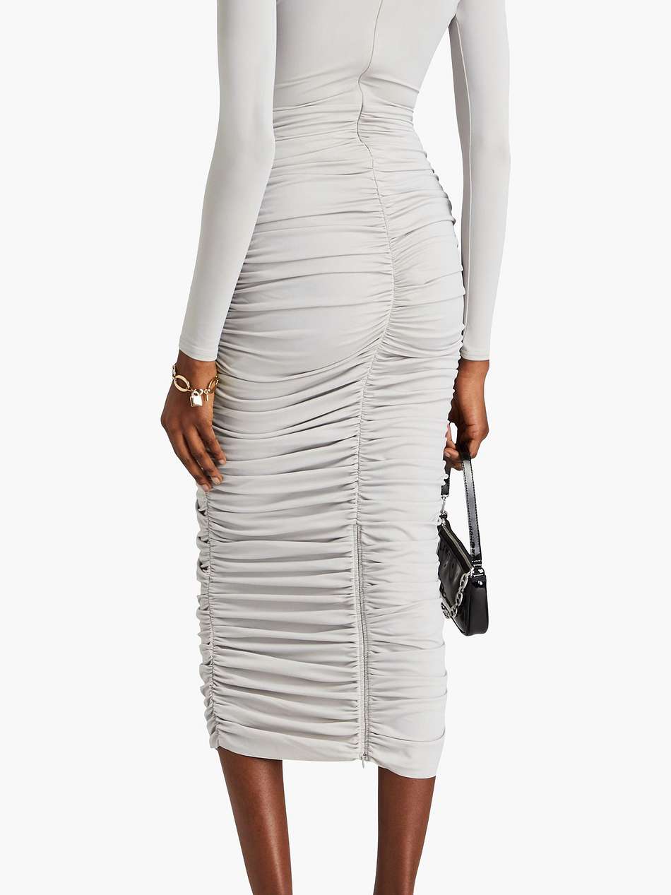 ruched stretch-jersey midi dress