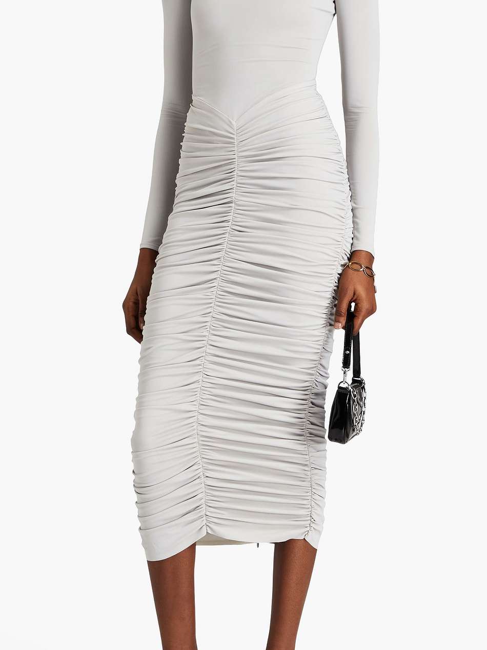 ruched stretch-jersey midi dress