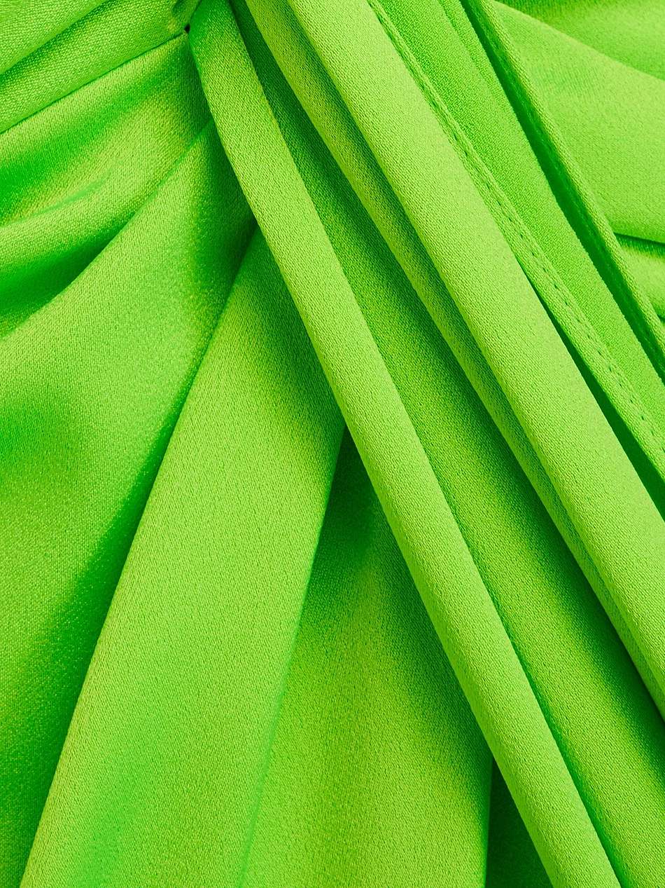 draped neon satin-crepe gown