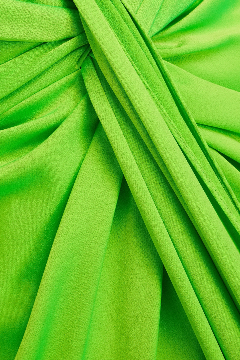 Shop Alex Perry Draped Neon Satin-crepe Gown In Bright Green