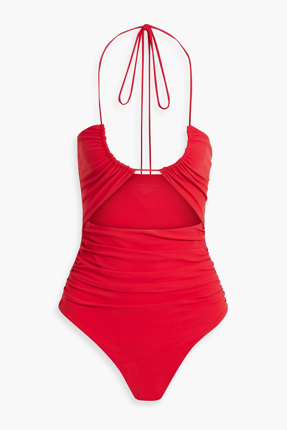 Magda Butrym Cutout Halterneck Swimsuit In Tomato Red