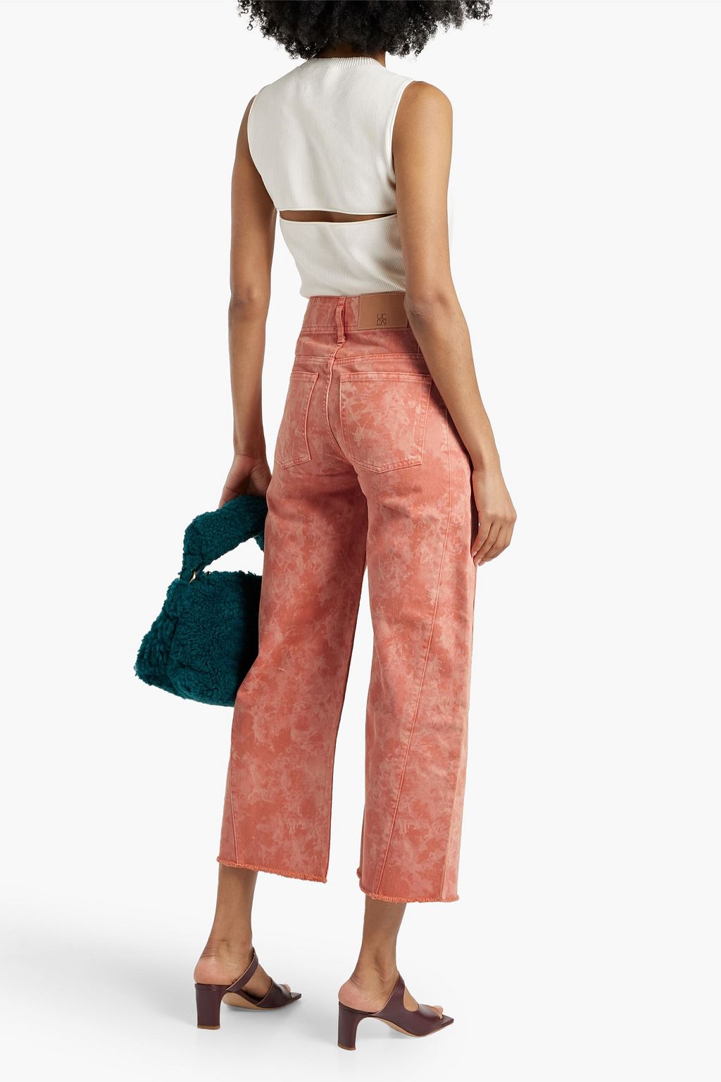ULLA JOHNSON Thea cropped acid-wash high-rise straight-leg jeans
