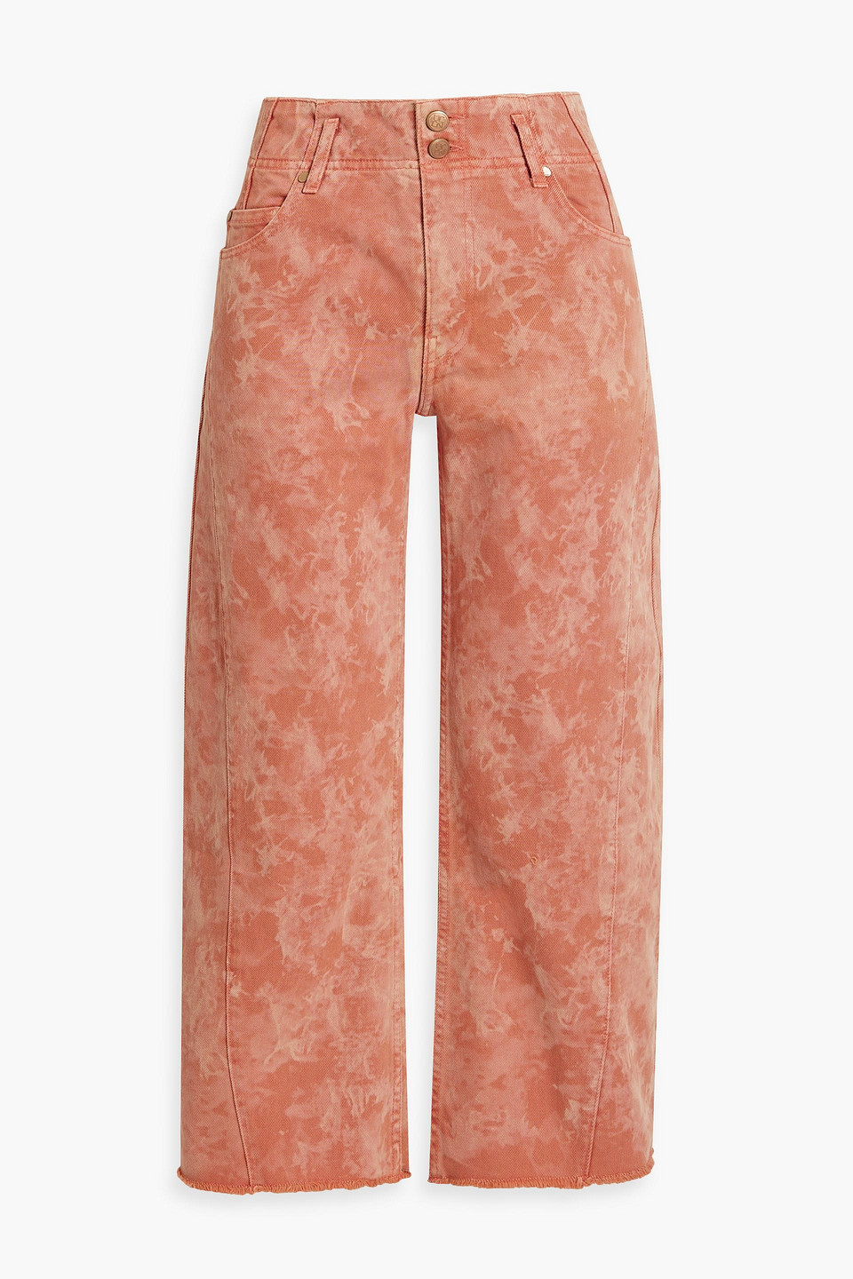 Ulla Johnson Thea Cropped Acid-wash High-rise Straight-leg Jeans In Tan