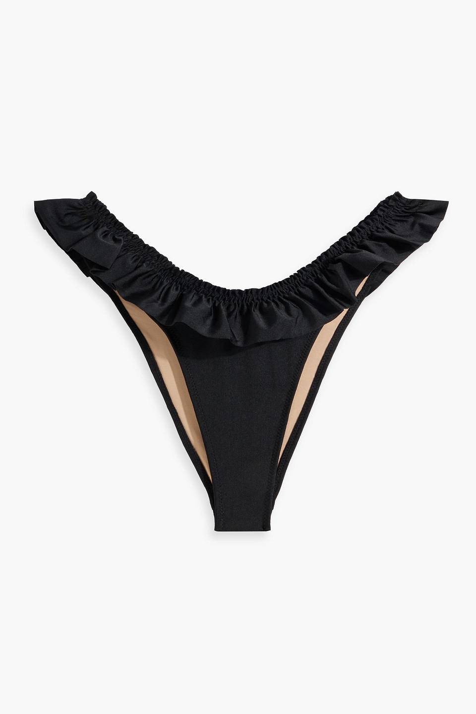 Alexander Wang Ruffled Mid-rise Bikini Briefs In Black